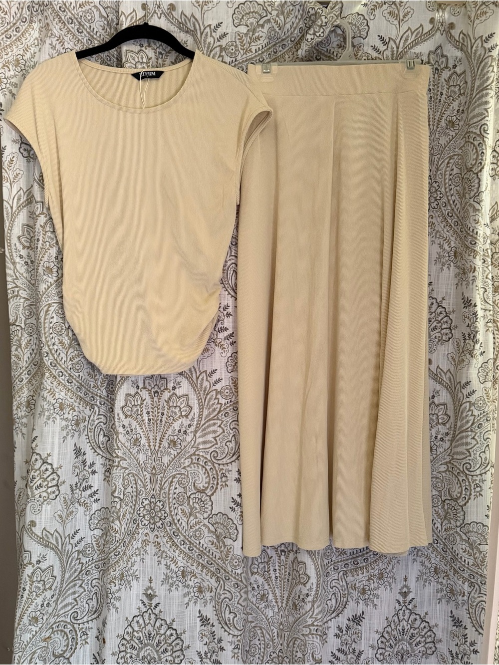 Cream Maxi Skirt and Top Set Size S